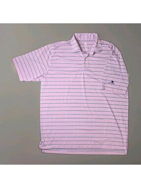 Turtleson Tour Performance Golf Polo XL Pink Stripe West Lake